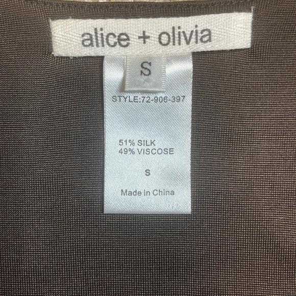 ALICE + OLIVIA SILK VISCOSE SLEEVELESS RHINESTONE ACCENT TANK TOP TUNIC - Picture 10 of 10